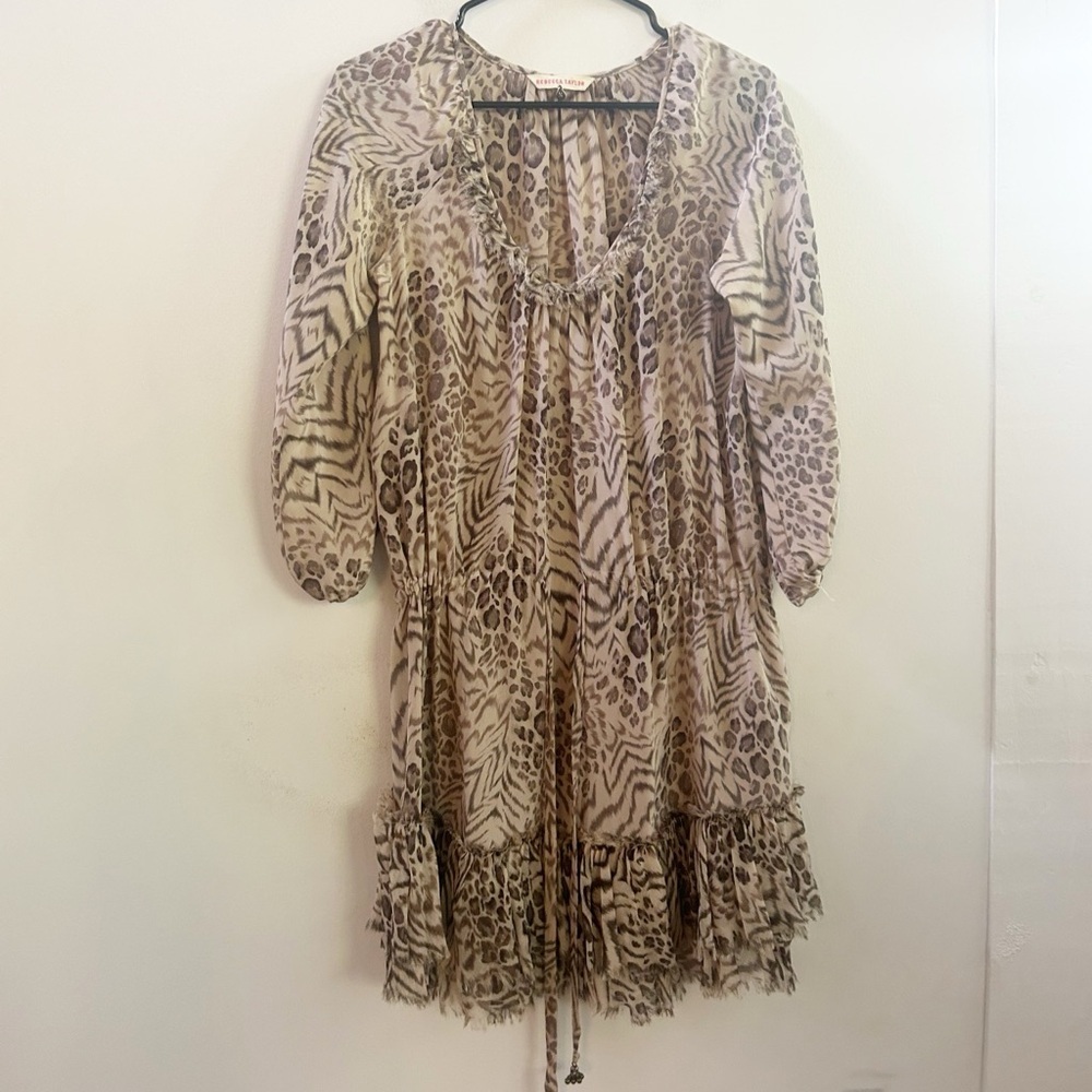 Rebecca Taylor animal printed silk‎ dress small